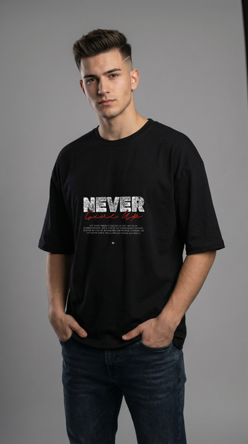Never Give Up Dropshoulder Oversized T-shirt