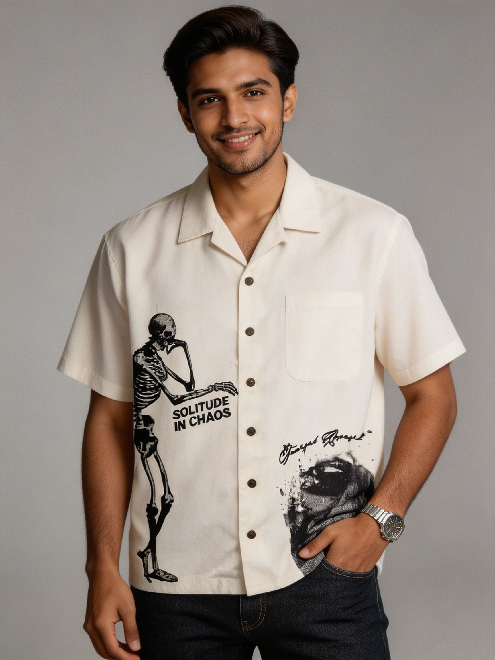 Men’s Aesthetic Graphic Printed Shirt