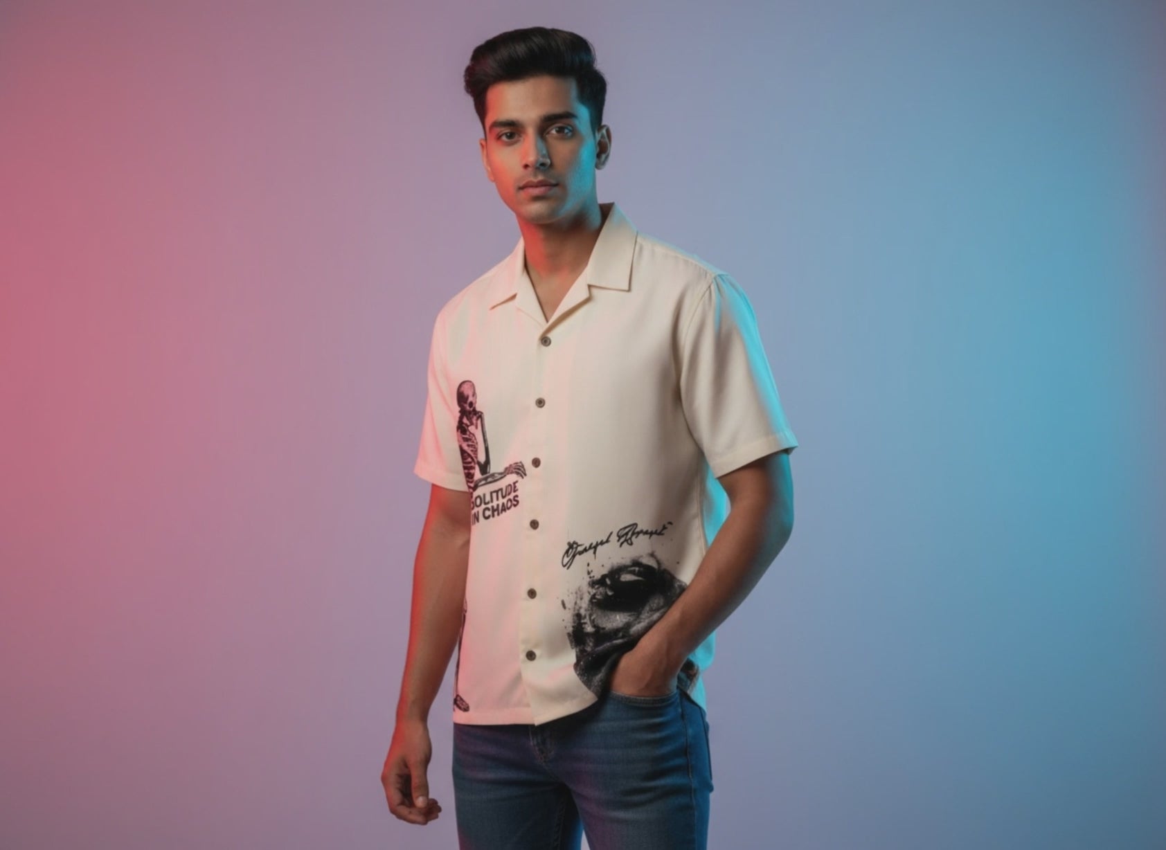 Men’s Aesthetic Graphic Printed Shirt